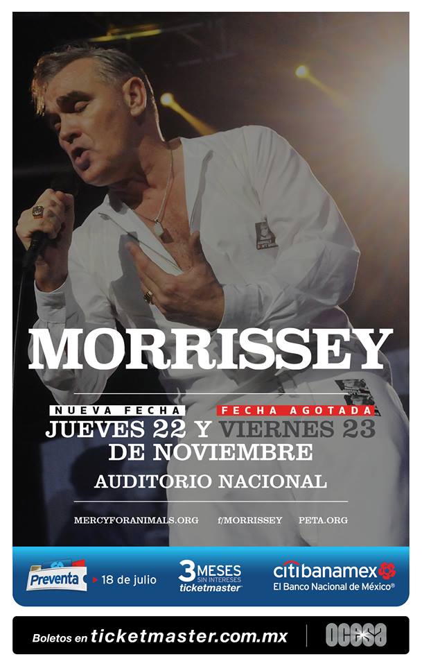 Morrissey abre segunda fecha en la Ciudad de México - morrissey-mexico-segunda-fecha