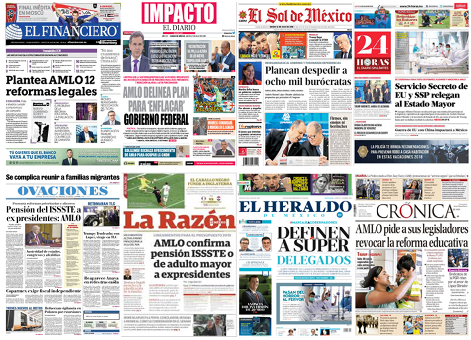 AMLO, Trump y OTAN en primeras planas - portadas-12-jul2