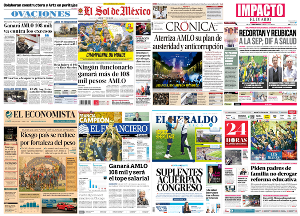 AMLO y Francia en primeras planas - portadas-16-jul2