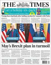 Papa Francisco, Trump y Putin en primeras planas - portadas-17-jul-times