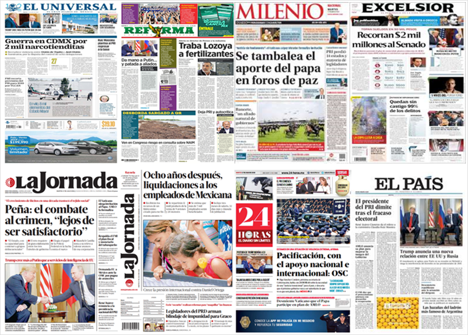 Papa Francisco, Trump y Putin en primeras planas - portadas-17-jul1