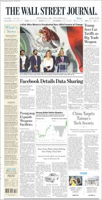 López Obrador acapara las primeras planas de este lunes - portadas-2-jul-wsj