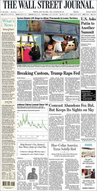 AMLO, INE, Trump y Putin en primeras planas - portadas-20-jul-wsj