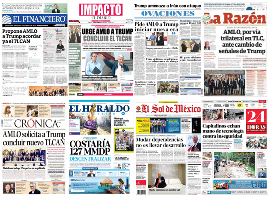 AMLO y Trump en primeras planas - portadas-23-jul2