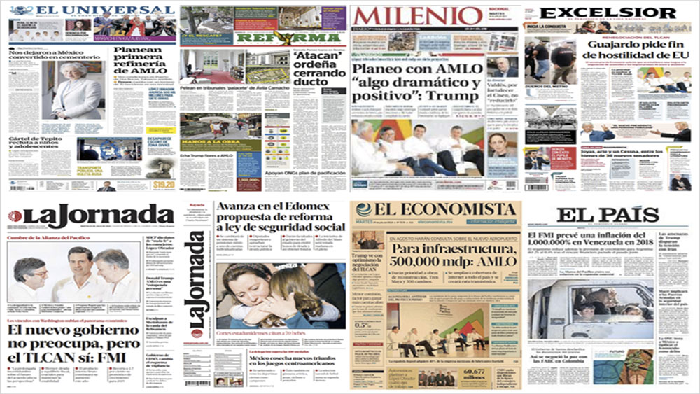 López Obrador y Trump en primeras planas