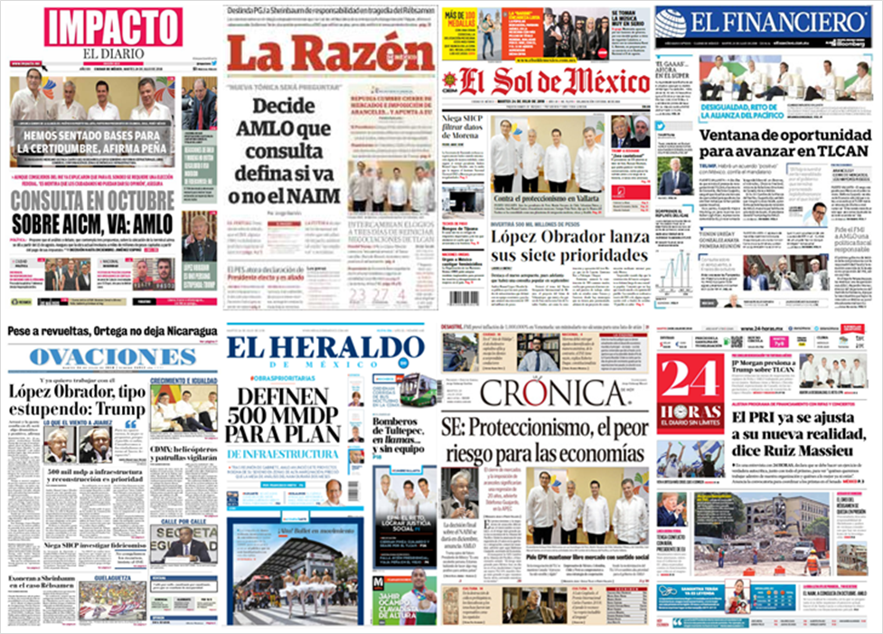 López Obrador y Trump en primeras planas - portadas-24-jul2