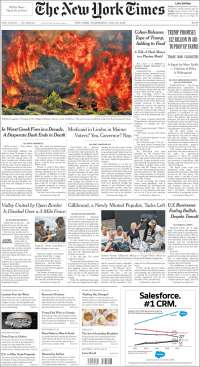 AMLO, TLC, Trump y Grecia en primeras planas - portadas-25-jul-nyt