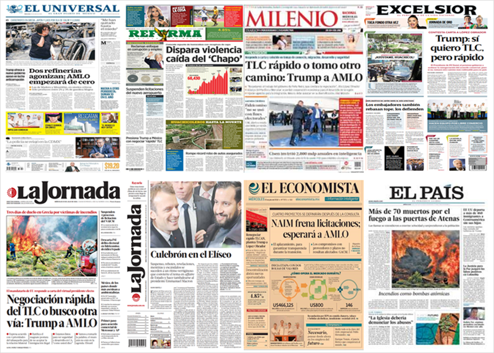 AMLO, TLC, Trump y Grecia en primeras planas - portadas-25-jul1