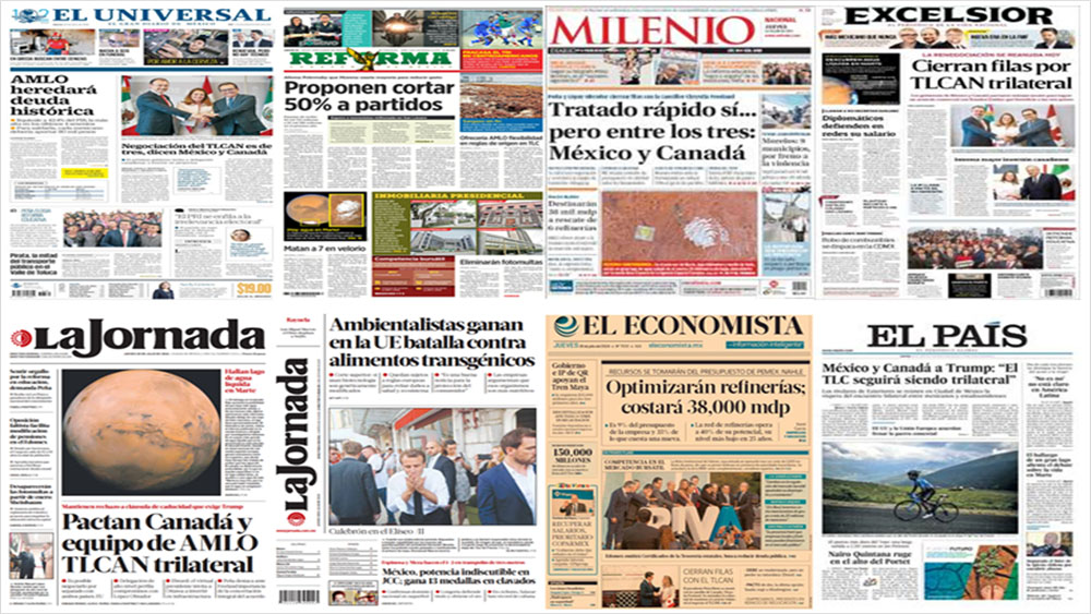 TLC, EE.UU. y UE en primeras planas