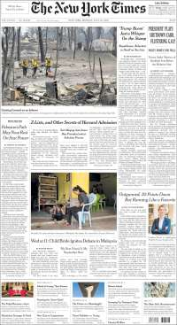 TLC y Zimbabwe en primeras planas - portadas-30-jul-nyt