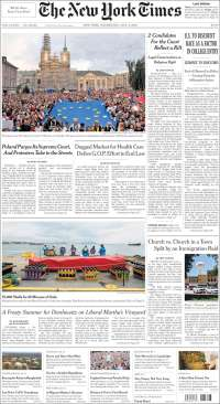 AMLO, EPN y Polonia en primeras planas - portadas-4-jul-nyt