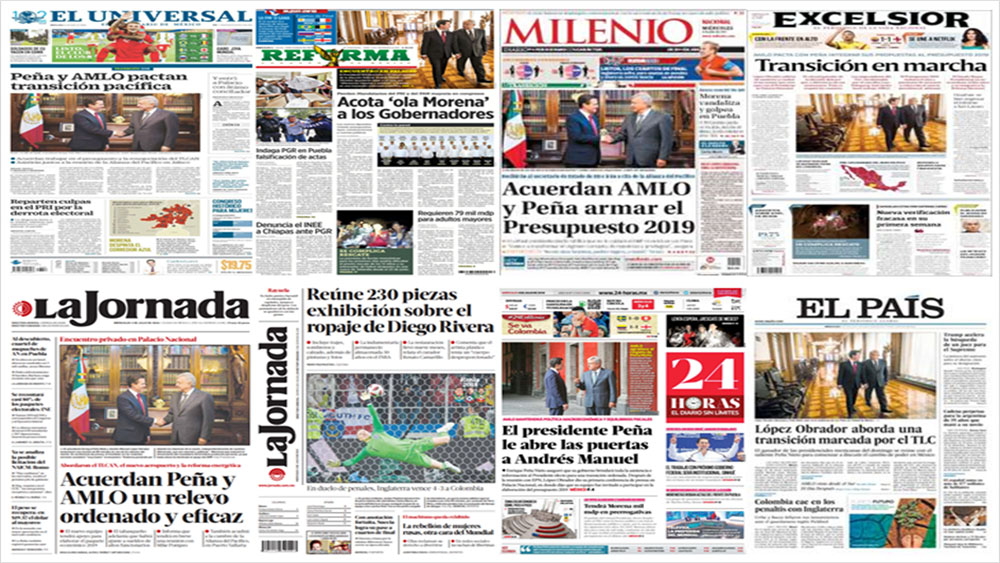 AMLO, EPN y Polonia en primeras planas