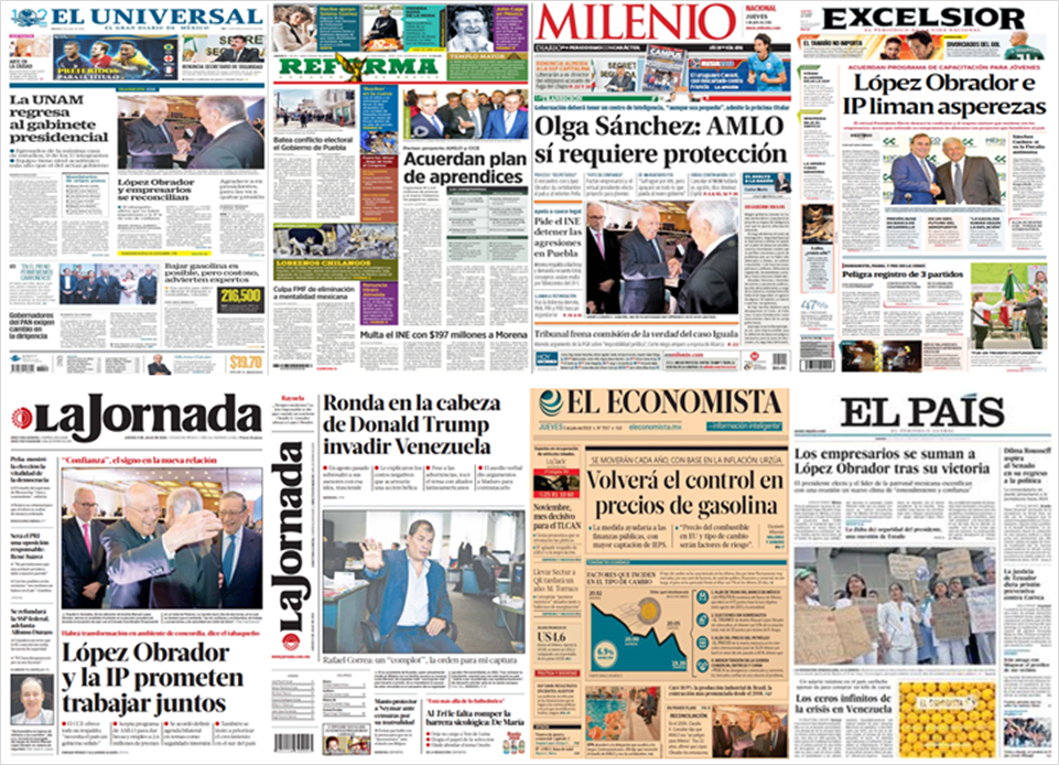 AMLO, empresarios, Trump y Corea del Norte en primeras planas - portadas-5-jul1