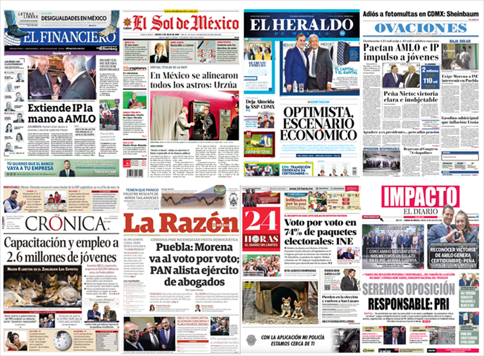 AMLO, empresarios, Trump y Corea del Norte en primeras planas - portadas-5-jul2