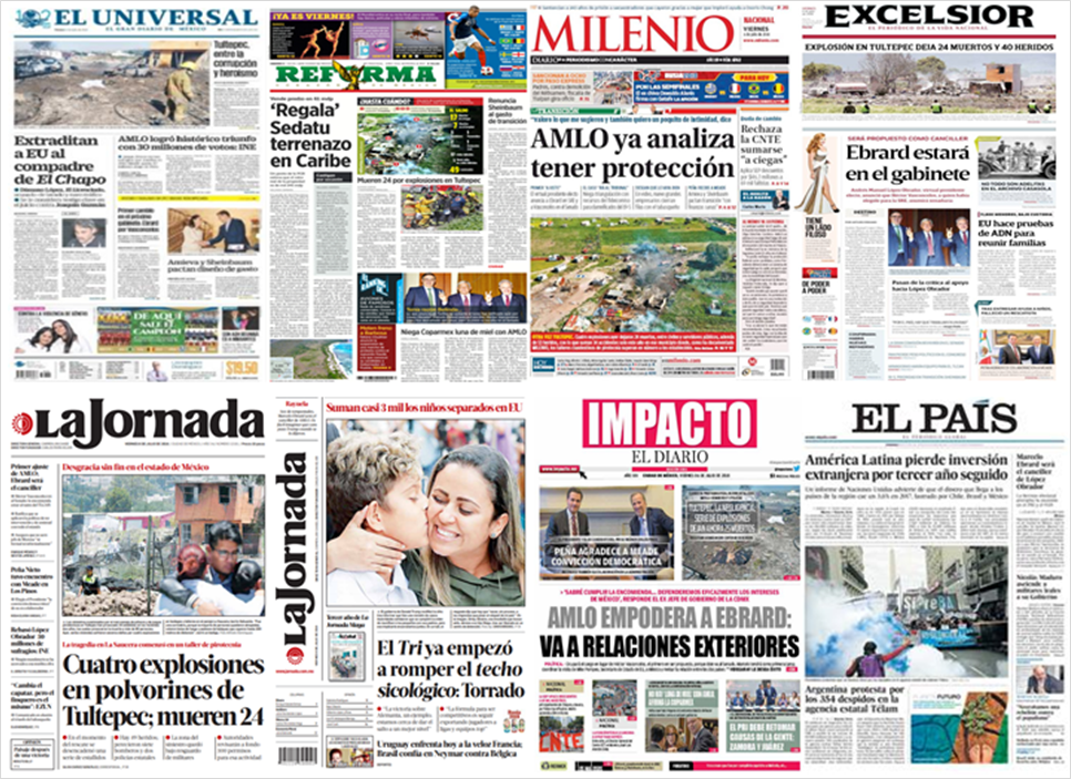 AMLO, Ebrard y Tultepec en primeras planas - portadas-6-jul1