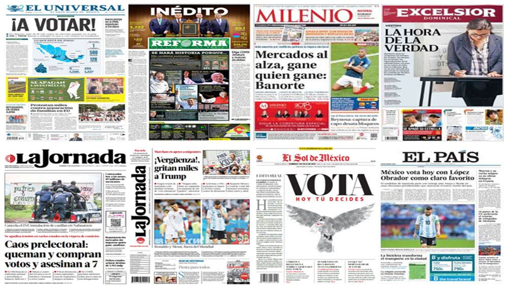Elecciones en México en primeras planas
