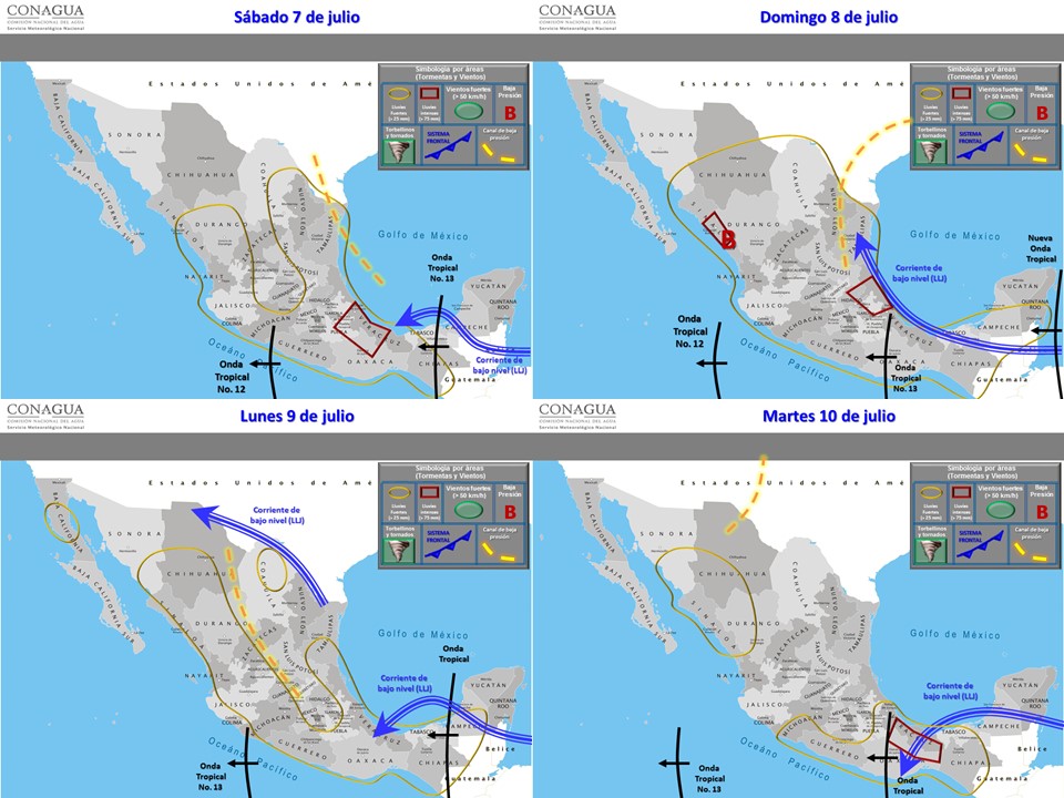 Continuarán las tormentas en gran parte del país - pronostico-domingo-8