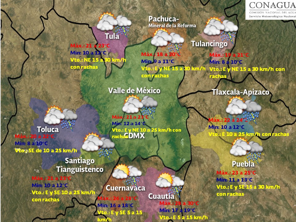 Continuarán las tormentas en gran parte del país - pronostico-vdm-8-de-julio