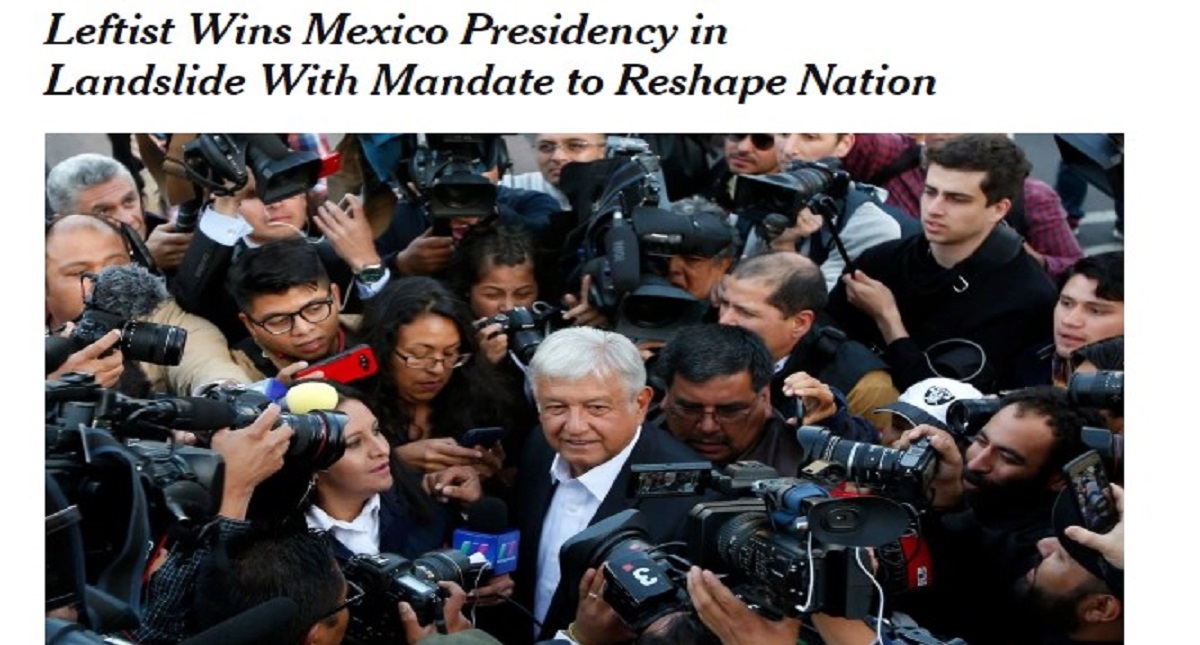 Medios internacionales se pronuncian sobre cantada victoria de AMLO - the-new-york-times-1