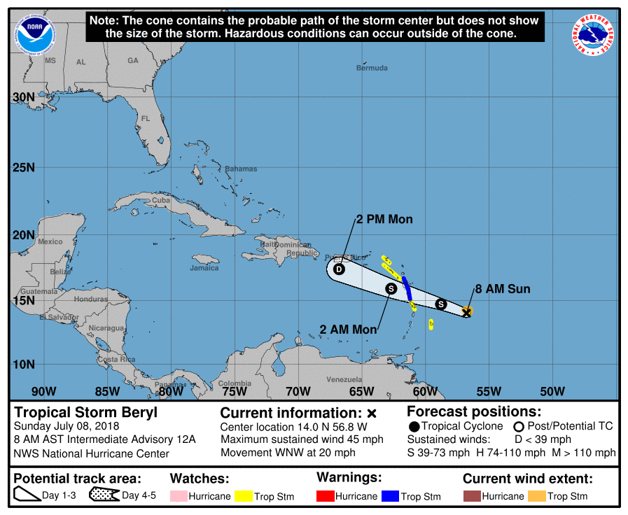 El Caribe se prepara ante llegada de Beryl - tormenta-beryl-caribe
