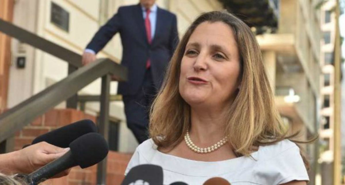 Somos optimistas sobre la renegociación del TLC: Freeland