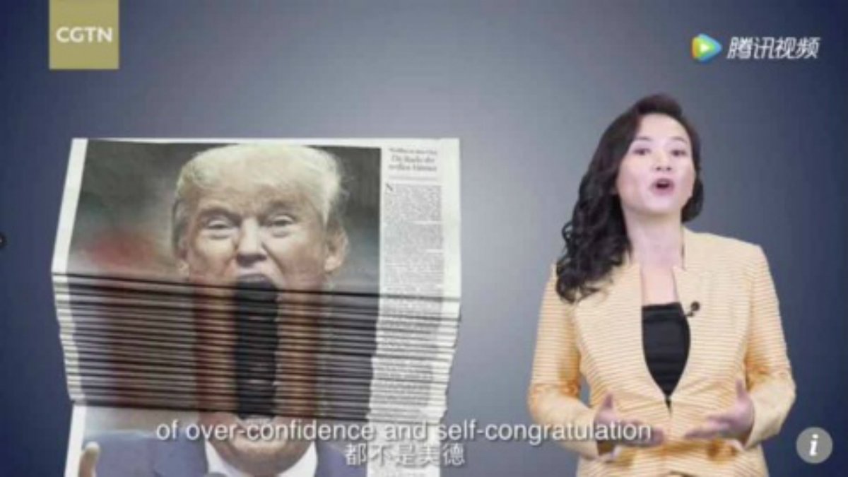 #Video Televisión china se burla de Donald Trump