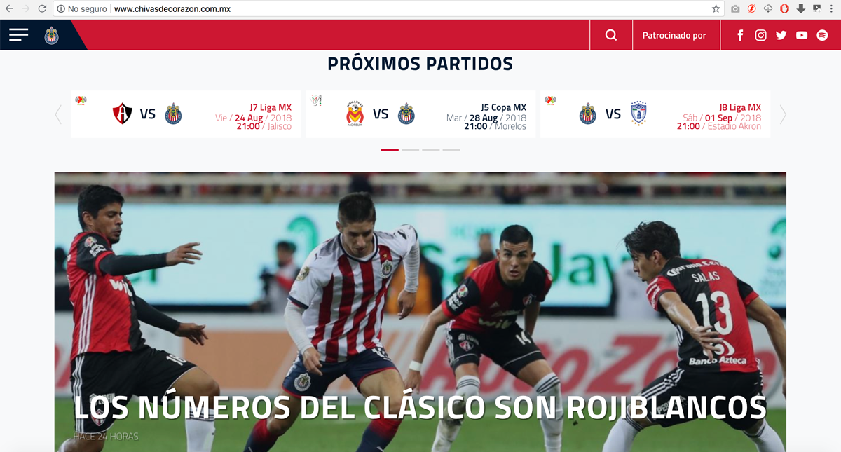 Se ‘cae’ portal de Chivas