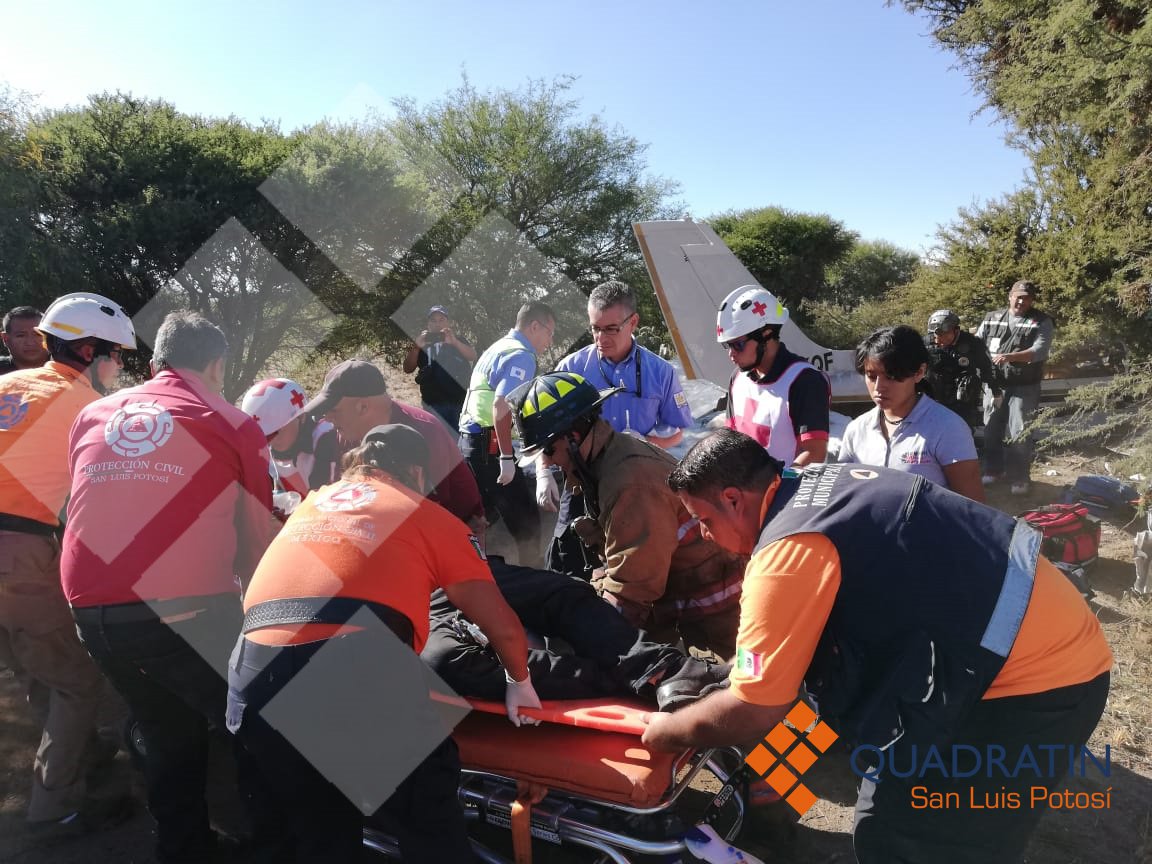 Un muerto y un herido tras desplome de avión pequeño en San Luis Potosí - herido-avion-ok