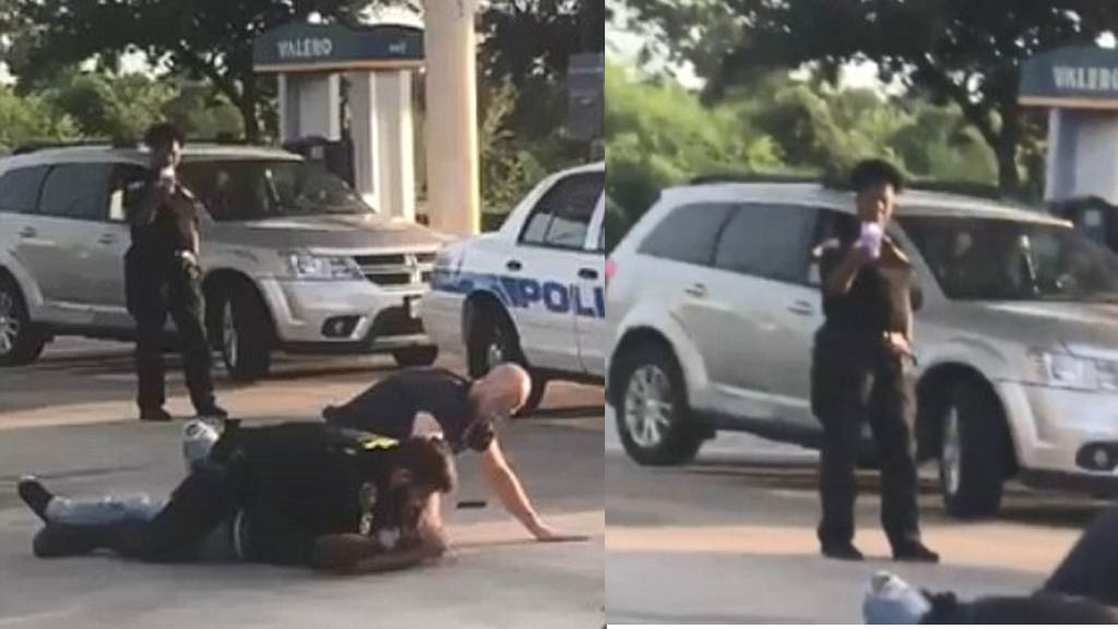 #Video Policía pide a guardia de seguridad que deje de grabar y lo ayude