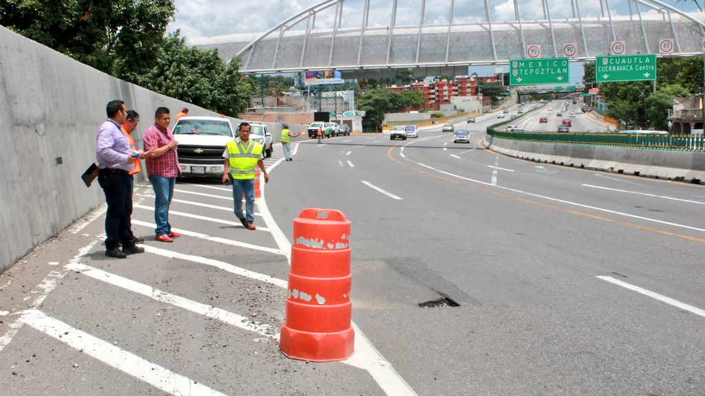 Nuevo hundimiento en el Paso Exprés de Cuernavaca