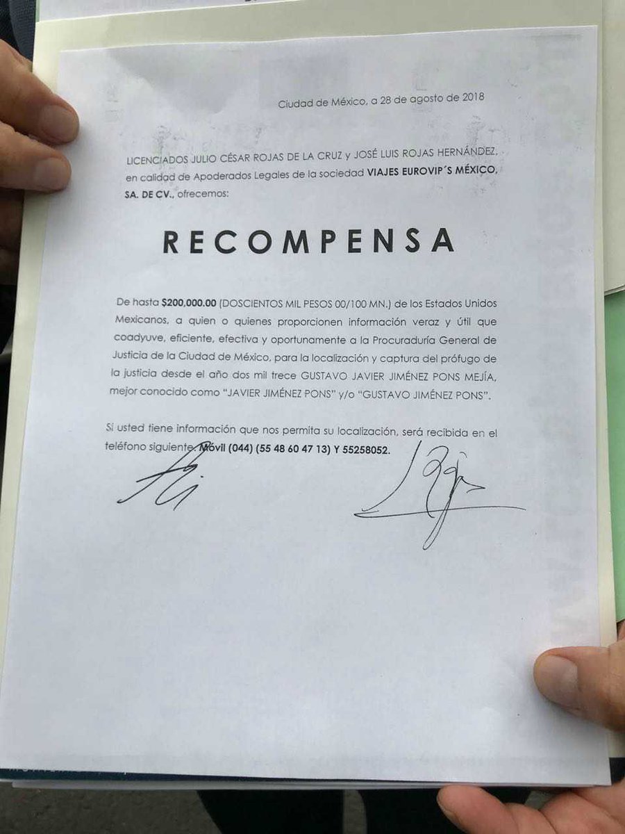 Acusan a interesado en comprar avión presidencial por fraude - jimenez-pons-recompensa-abogados