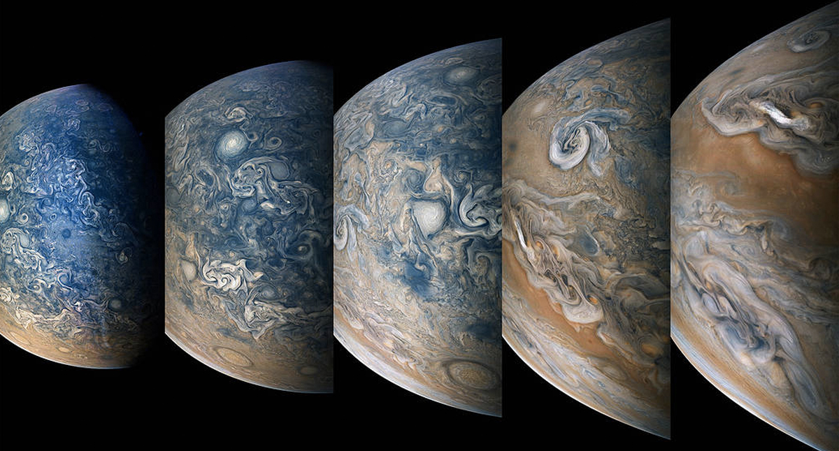 Juno capta imágenes del comportamiento atmosférico de Júpiter