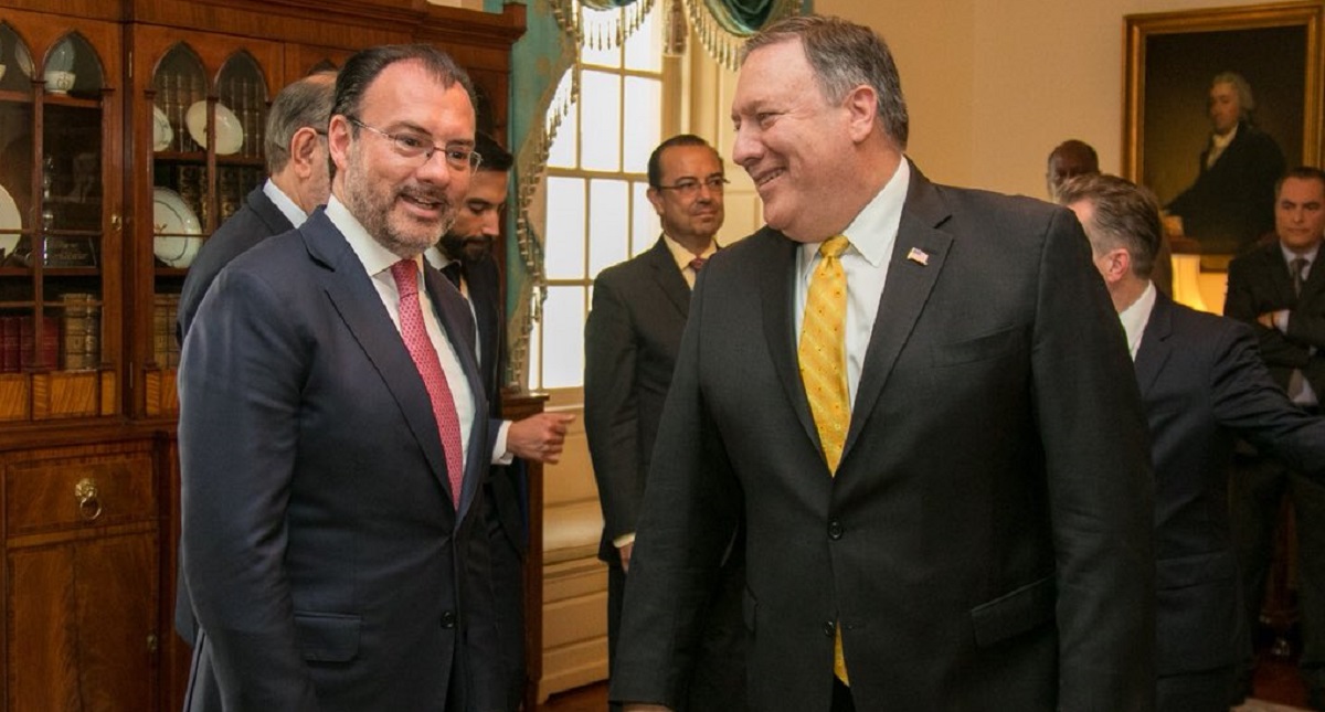 Luis Videgaray se reúne con Mike Pompeo por asuntos bilaterales