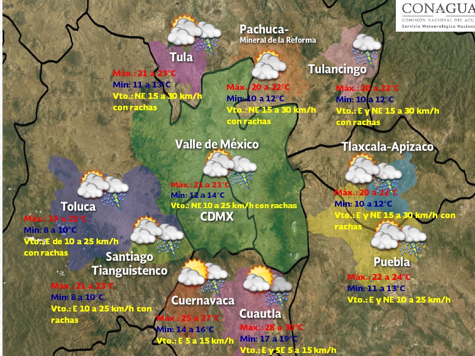 Altas temperaturas y tormentas fuertes en gran parte del país - mapa-mega040818-20hrs-5b6633735601e