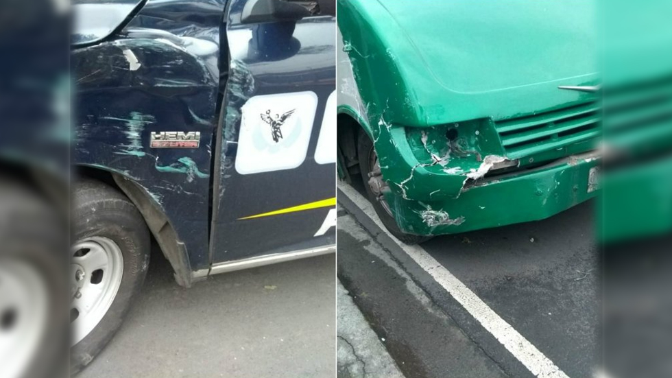 Microbús golpea a patrulla y hiere a policía en Iztapalapa