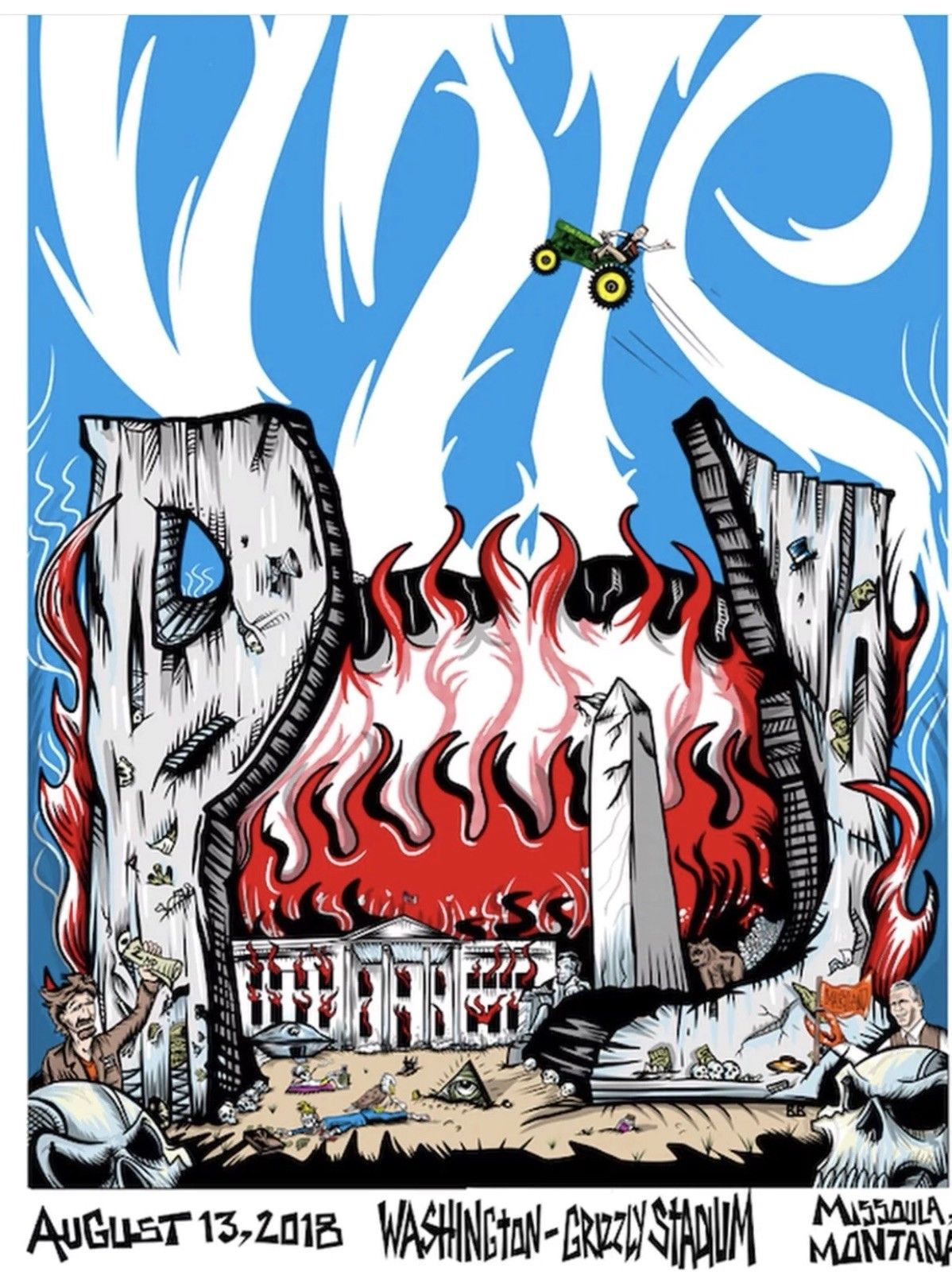 Republicanos condenan cartel de Pearl Jam con la Casa Blanca en llamas - pearl-jam-poster-casa-blanca-incendio