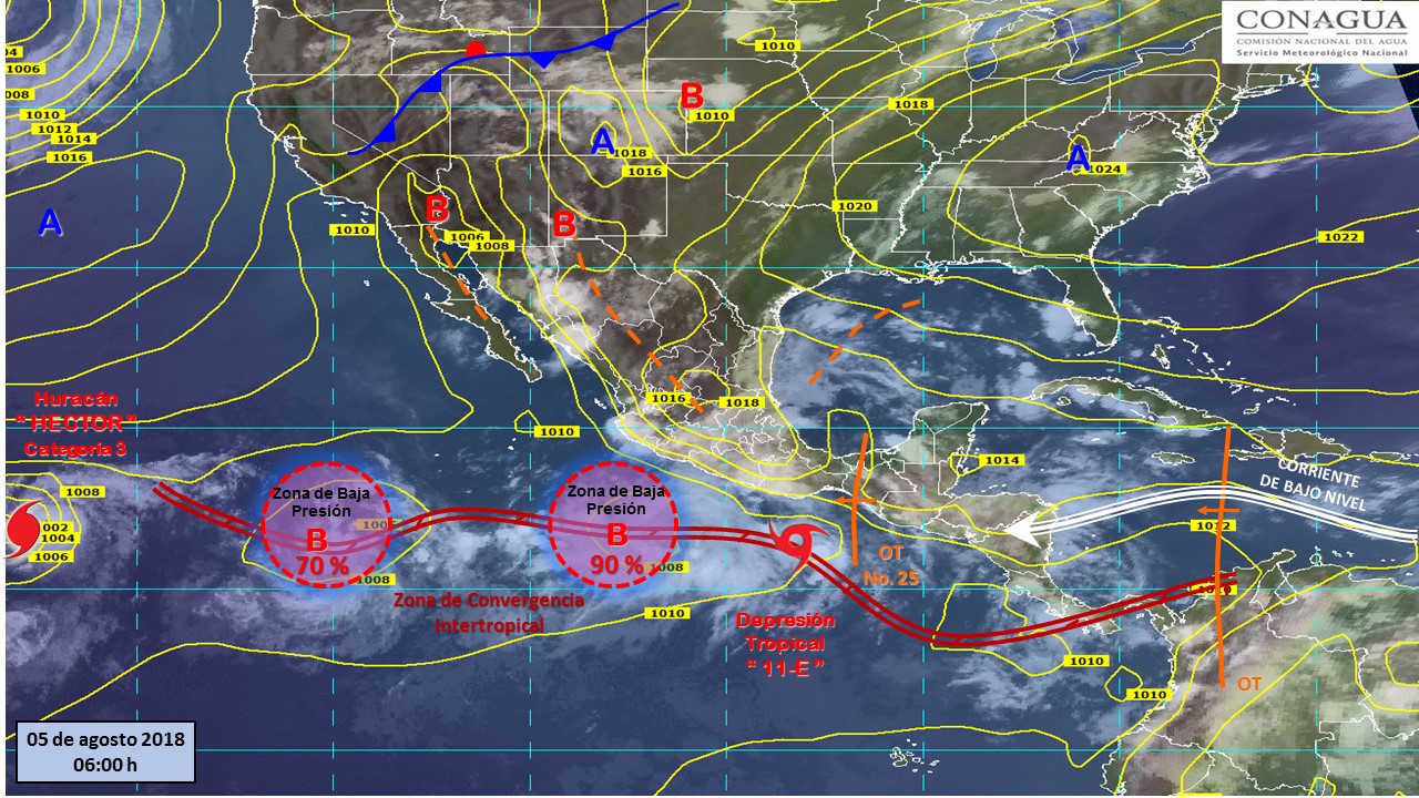 Altas temperaturas y tormentas fuertes en gran parte del país - pronostico-5-de-agosto