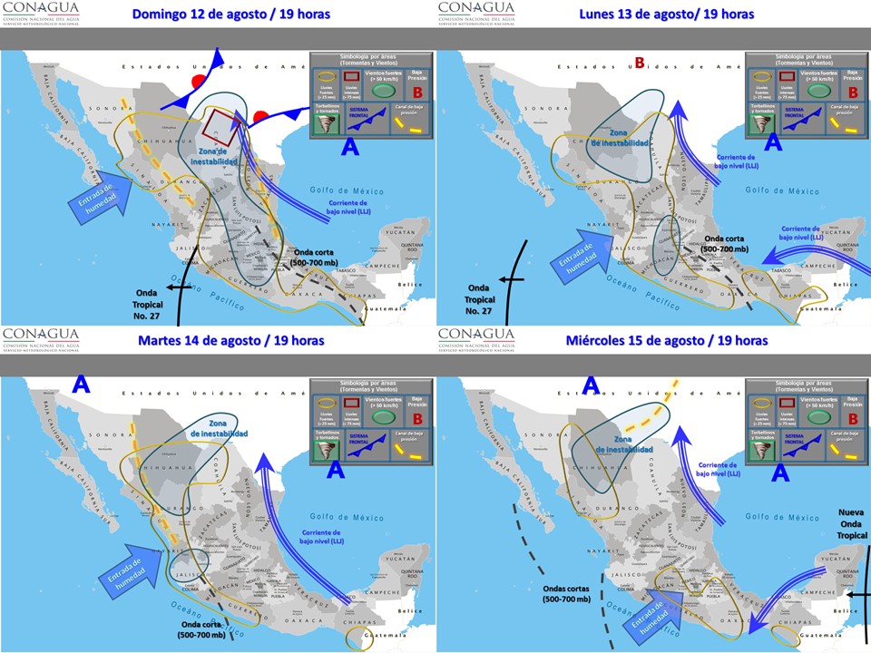 Persisten las lluvias en la mayor parte del país - pronostico-domingo-12-3