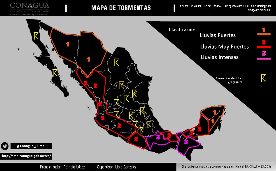 Continuarán las tormentas en el occidente, sur y sureste del país - pronostico-domingo-192