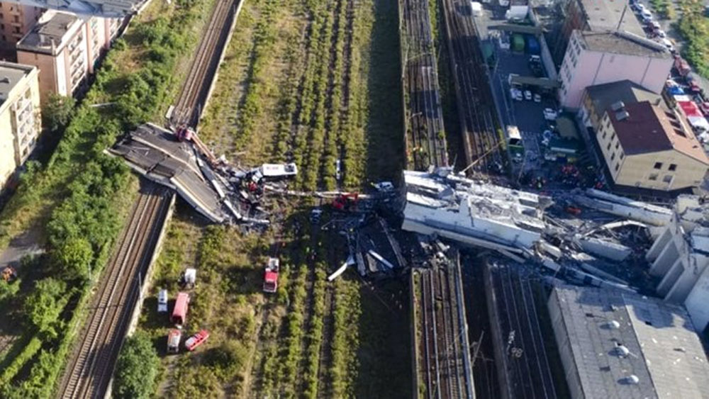 Aumenta a 39 cifra de muertos por derrumbe de puente en Génova