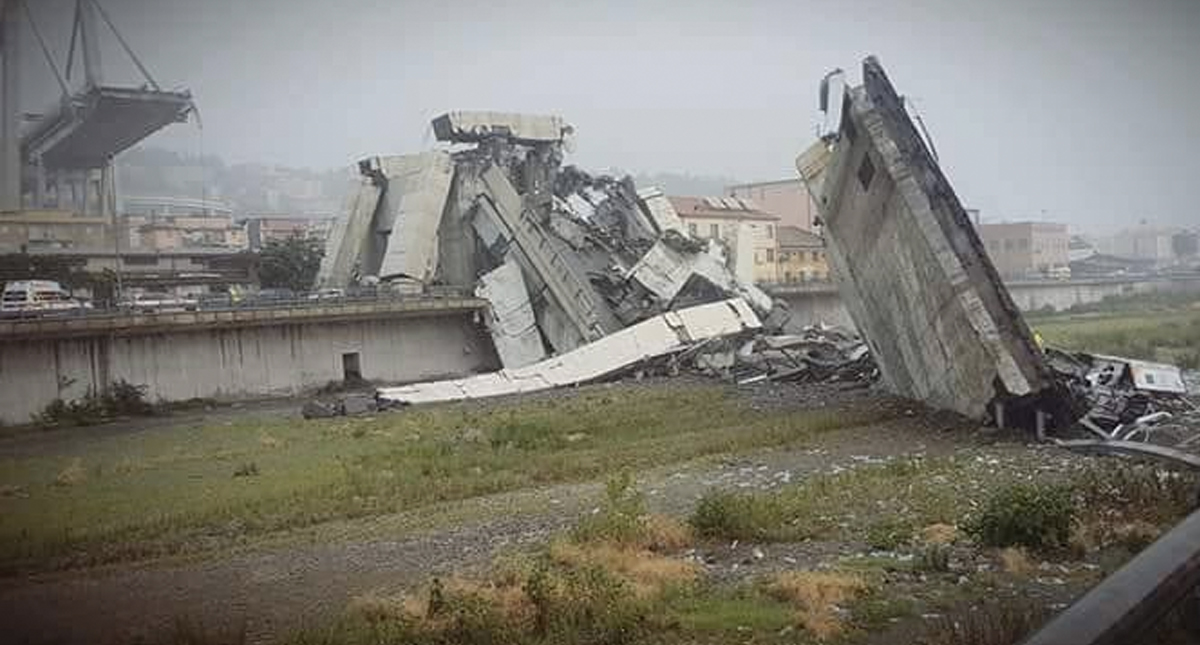 #Video Surge un nuevo video del derrumbe de puente en Italia