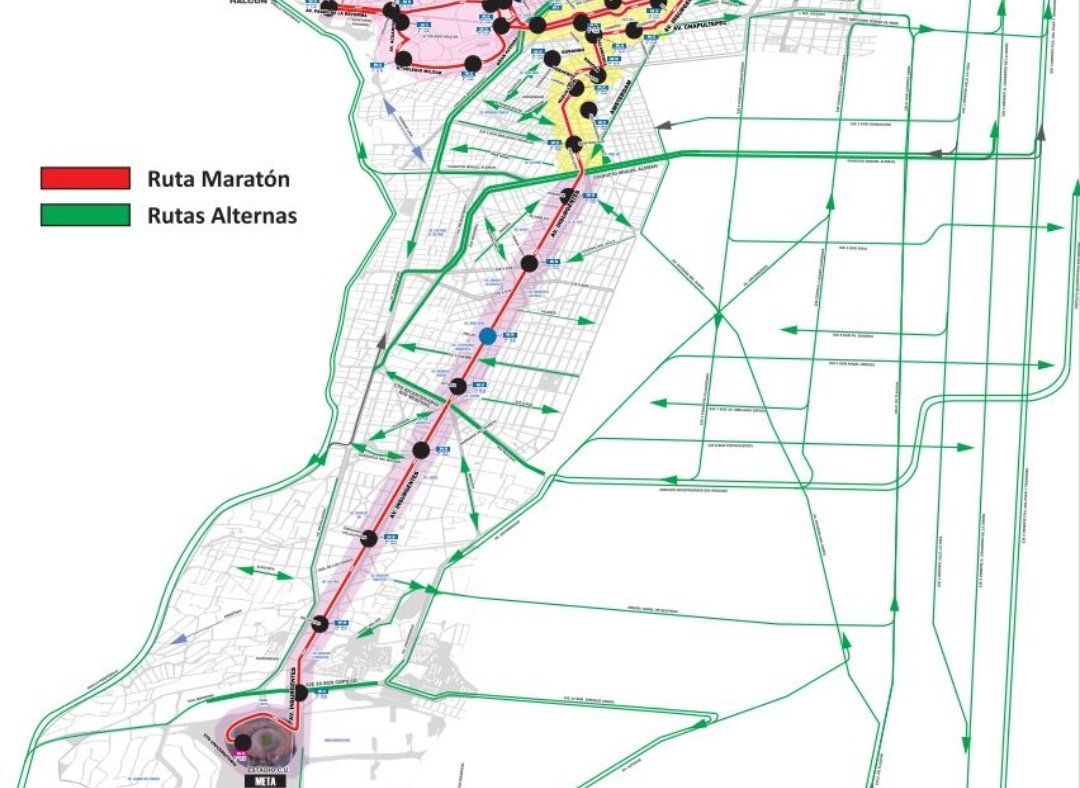 Realizarán cortes a la circulación por Maratón de la Ciudad de México - ruta-maraton-ciudad-de-mexico