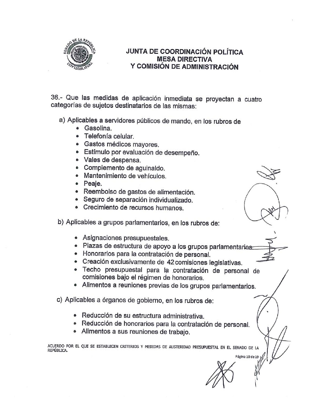 Senado aprueba criterios de austeridad de Morena - acuerdo-sobre-las-medidas-de-austeridad-presupuestal-010