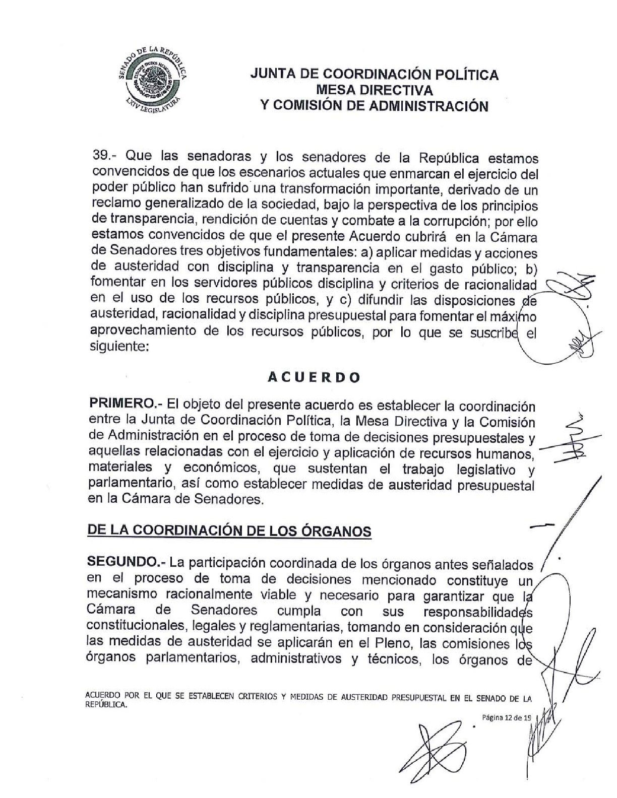 Senado aprueba criterios de austeridad de Morena - acuerdo-sobre-las-medidas-de-austeridad-presupuestal-012