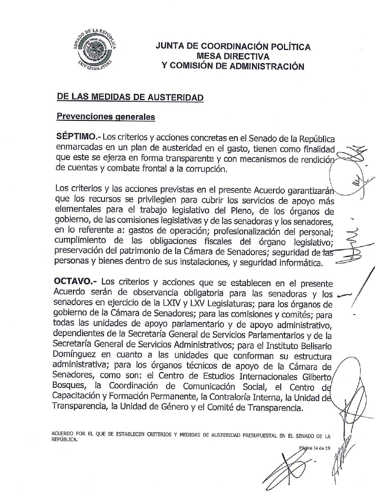 Senado aprueba criterios de austeridad de Morena - acuerdo-sobre-las-medidas-de-austeridad-presupuestal-014