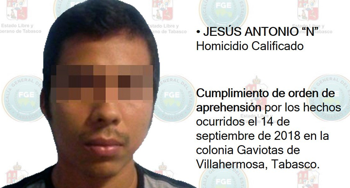 Detienen a hombre que asesinó a su tío en Tabasco