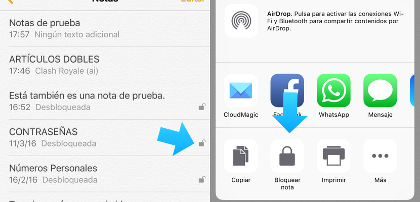 Ponle contraseña a tus notas en iPhone, iPad y Mac - bloquear-notas-ios-830x400