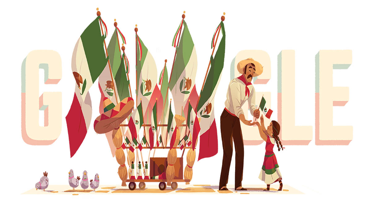 Google festeja la Independencia de México con vendedor de banderas