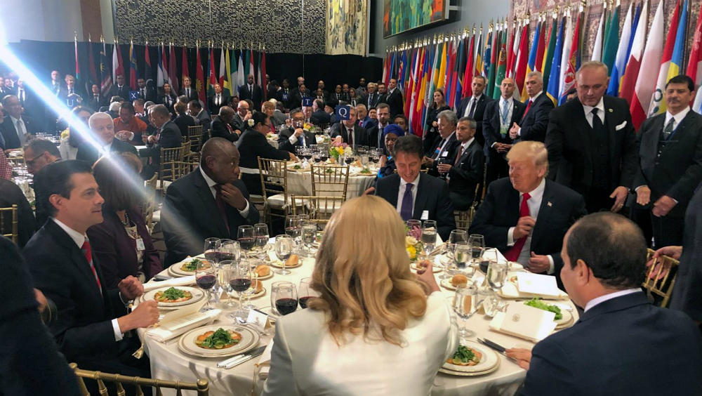 Peña Nieto y Trump comparten mesa en almuerzo de la ONU