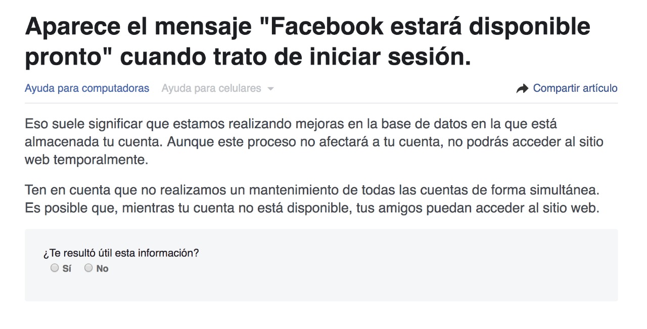Facebook, Instagram y WhatsApp presentan problemas de conexión - facebook-falla-error-2